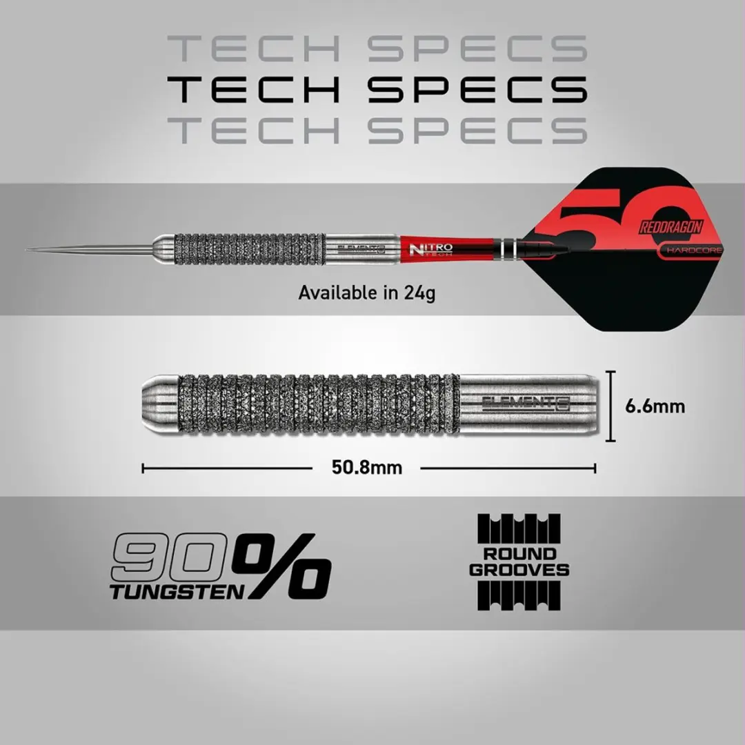 Red Dragon Element 6 B Anniversary Limited Edition RDD0940-50 Dartpijlen - 3 Stuks