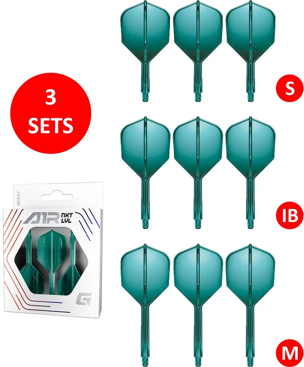 goat Air Green NO6 Dart Flights & Shafts