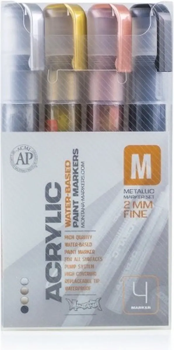 Montana Acrylic Marker Set Metallic 2mm - Meerkleurig