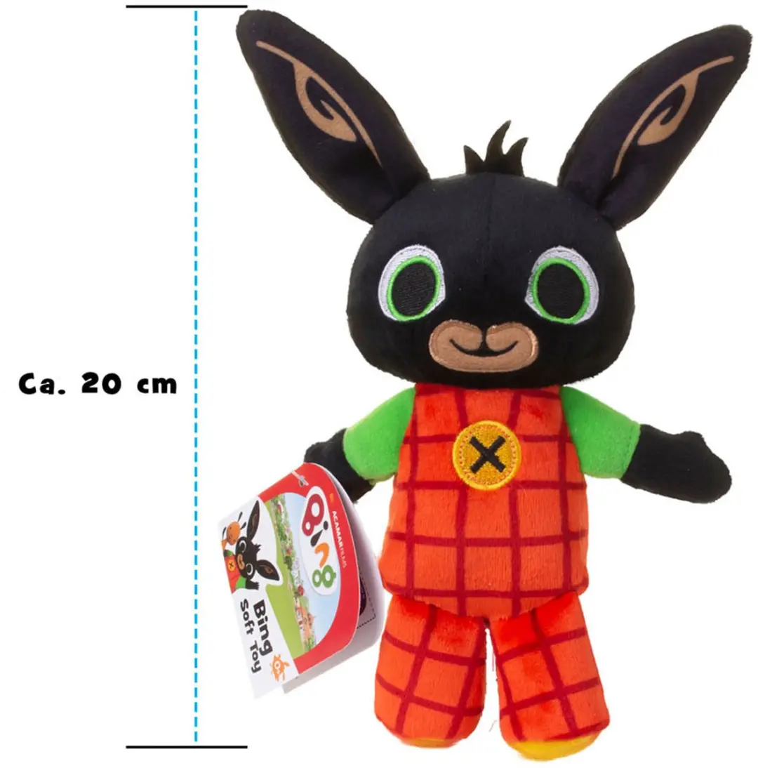 Bing Pluchen Knuffel 20cm - Zwart/Rood