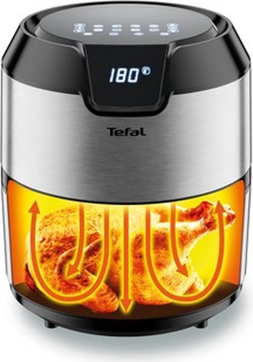 Tefal Easy Fry EY401D Airfryer 4,2L 1500W - 6 Personen - Zwart/RVS