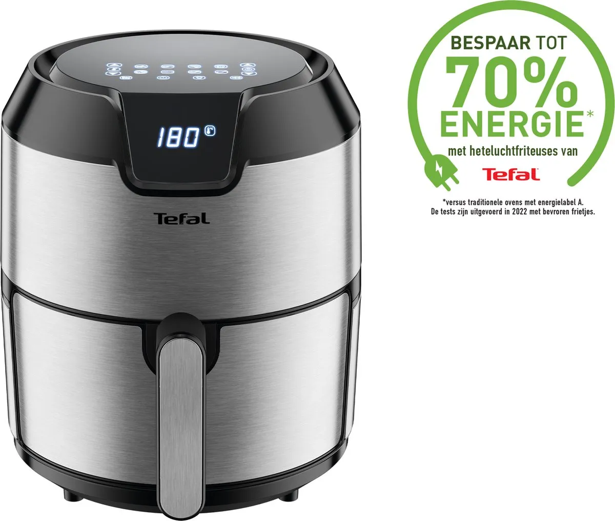 Tefal Easy Fry EY401D Airfryer 4,2L 1500W - 6 Personen - Zwart/RVS