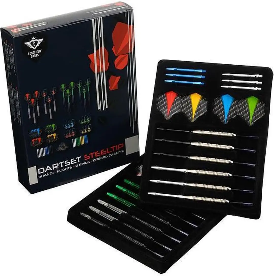 Longfield Darts 4 Sets Steeltip Brass Tungsten Look 23g - 12 Stuks