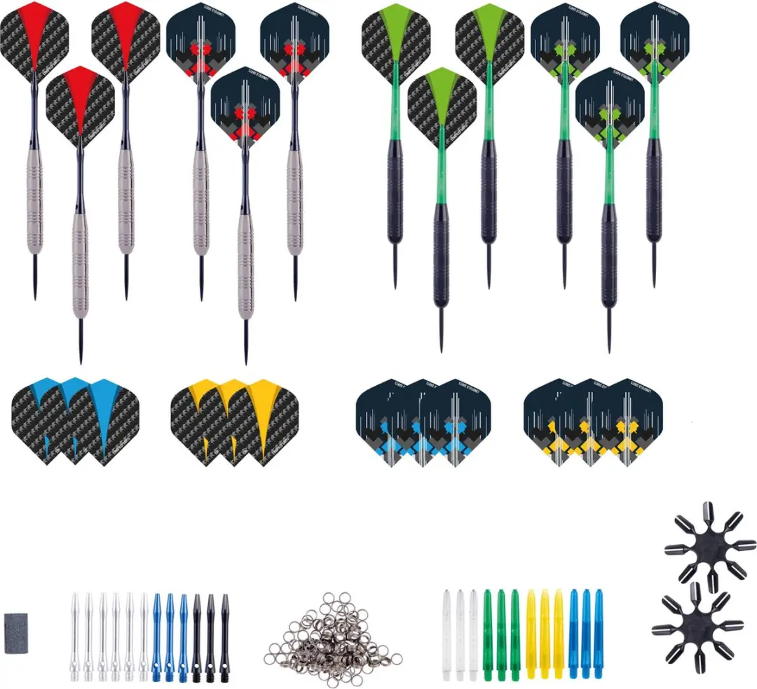Longfield Darts 4 Sets Steeltip Brass Tungsten Look 23g - 12 Stuks