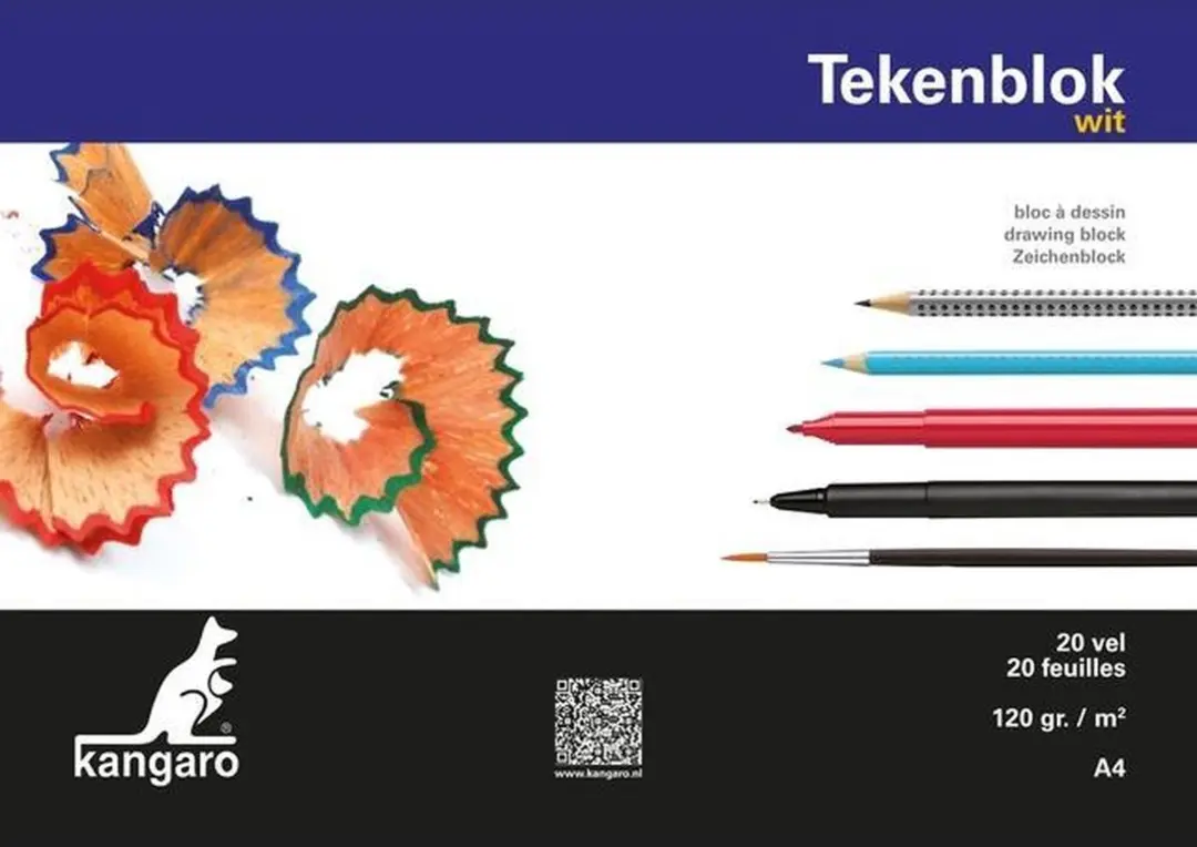 Kangaro K-5554 Tekenblok A4 Wit