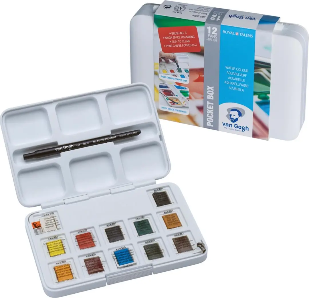 Van Gogh Aquarelverf Pocketbox 12 Kleuren