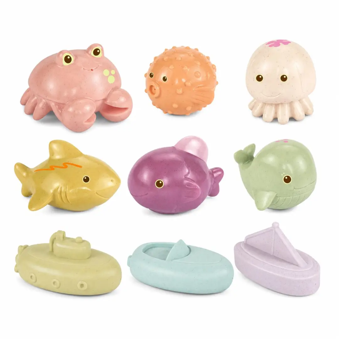 MagniToys Badspeelgoed 9 Stuks - Zeedieren & Bootjes