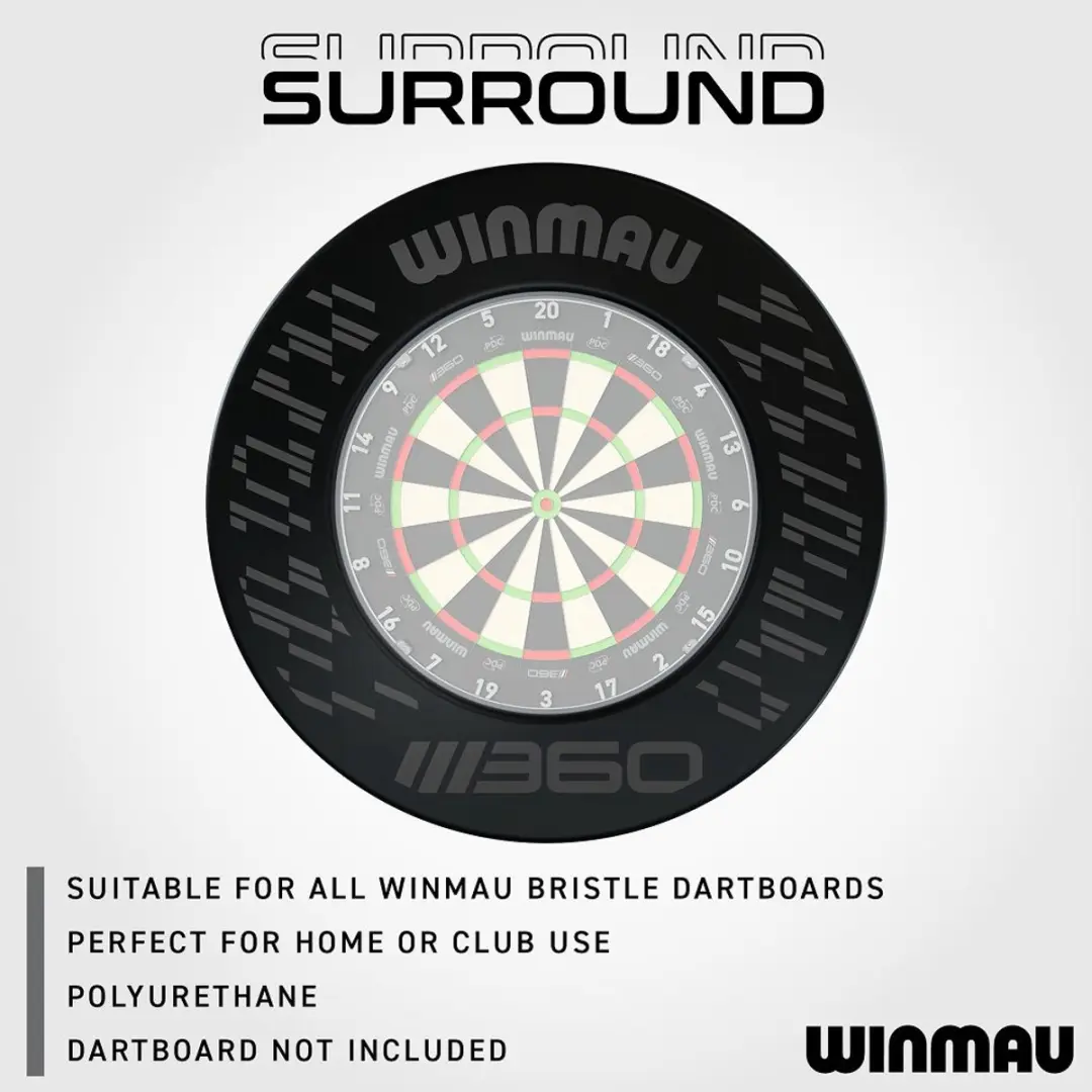 Winmau 360 Black Dart Surround - Grijs/Zwart - afbeelding 6 van 6