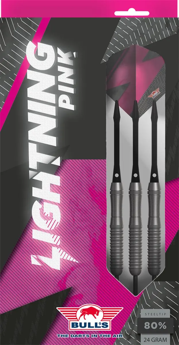 Bull's Lightning Pink Dartpijlen 24g - 3 Stuks