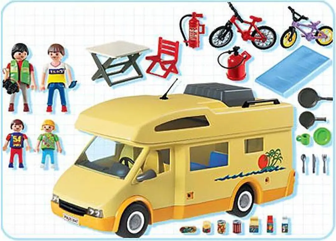 Playmobil Familie Kampeerwagen 3647 - Meerkleurig