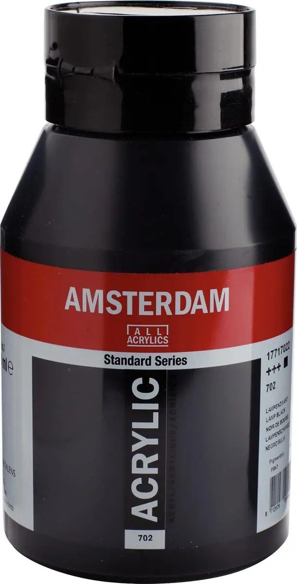 Amsterdam Acrylverf 702 Lampenzwart 1000ml