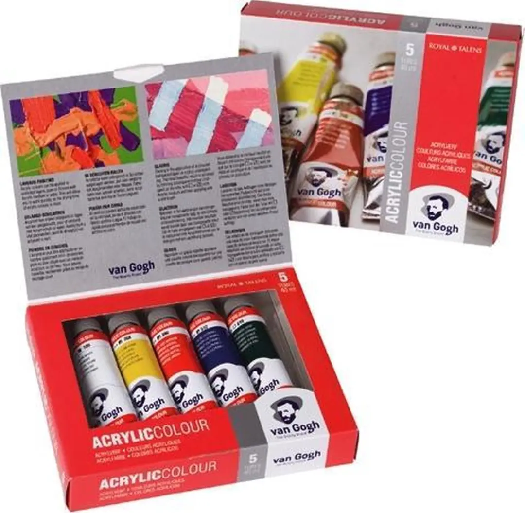 Van Gogh Acrylverfset 5 Kleuren 200ml - Assorti