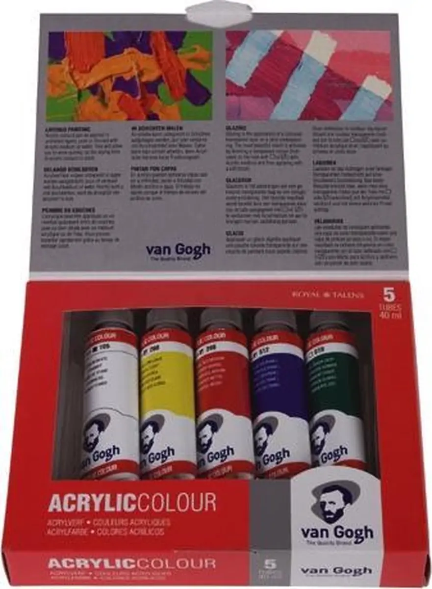 Van Gogh Acrylverfset 5 Kleuren 200ml - Assorti