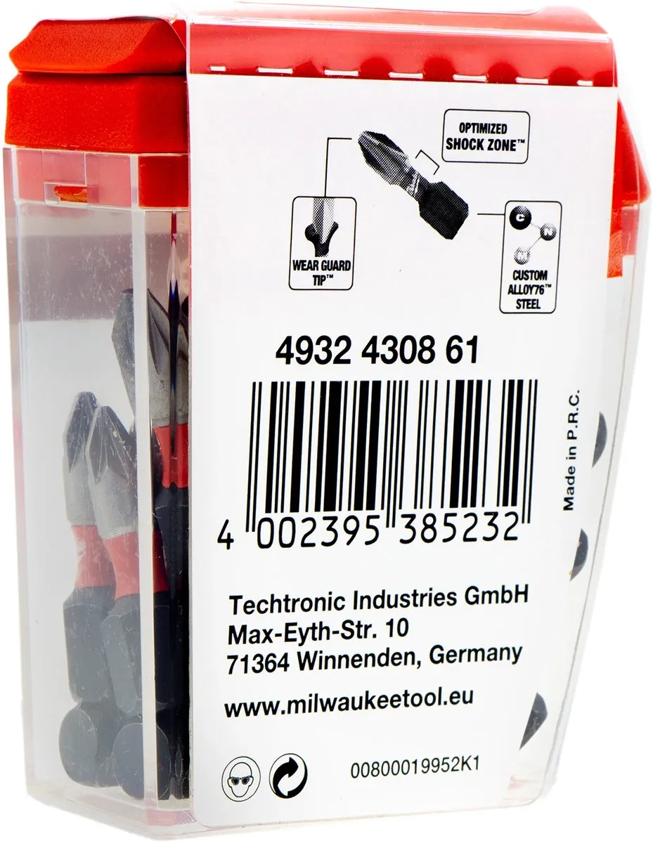 Milwaukee Shockwave Impact Duty PZ1 Schroefbits 25mm - 25 Stuks - afbeelding 4 van 6