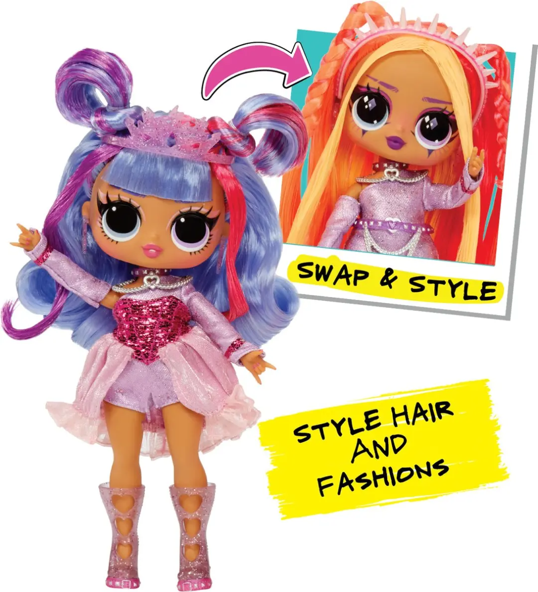 LOL Surprise! Swap Modepop Buns-2-Braids Bailey 16,5cm - MPN 591757EUC - afbeelding 6 van 6
