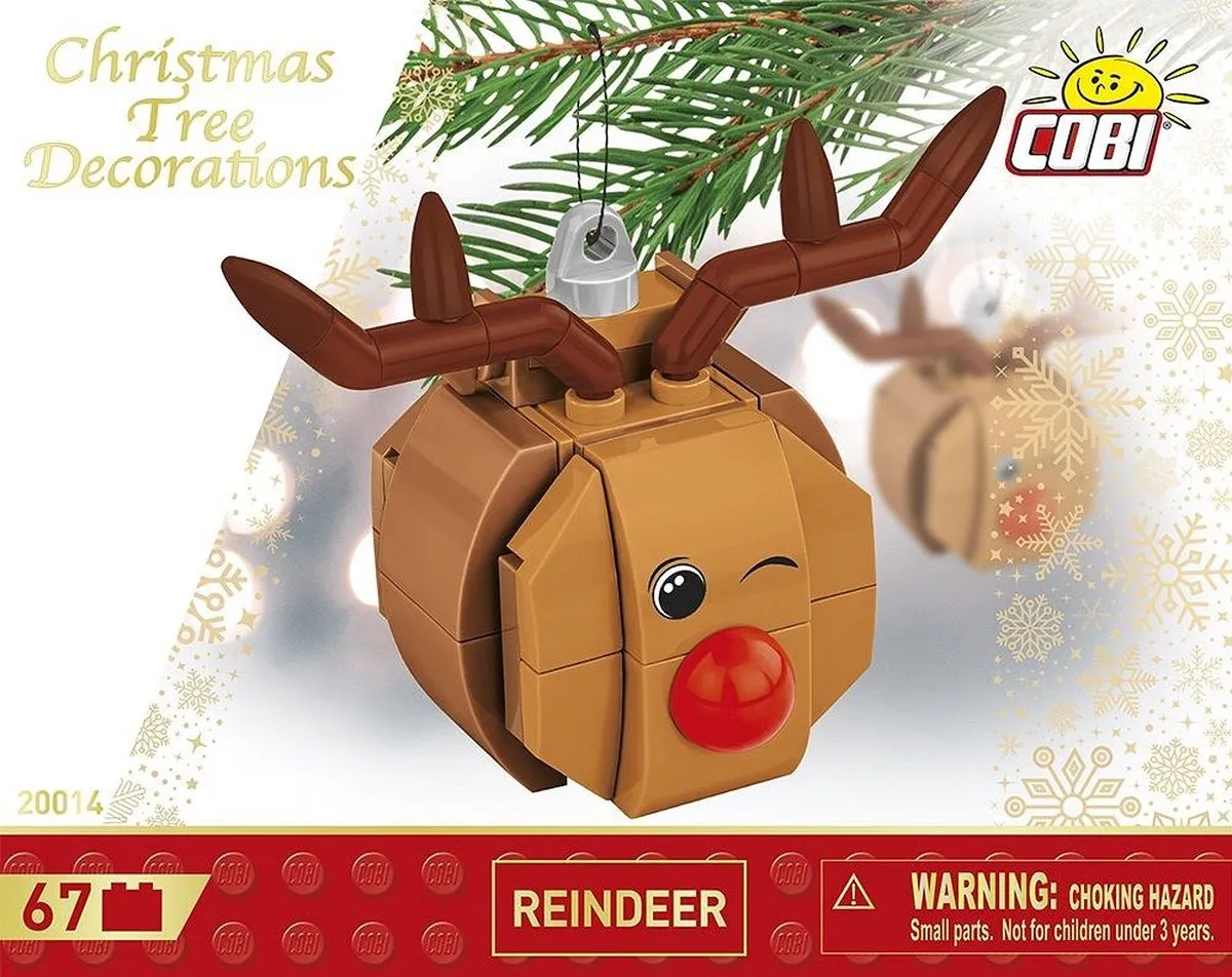 Cobi Kerstboomdecoratie Rendier met rode neus COBI-20014 - 67 Onderdelen