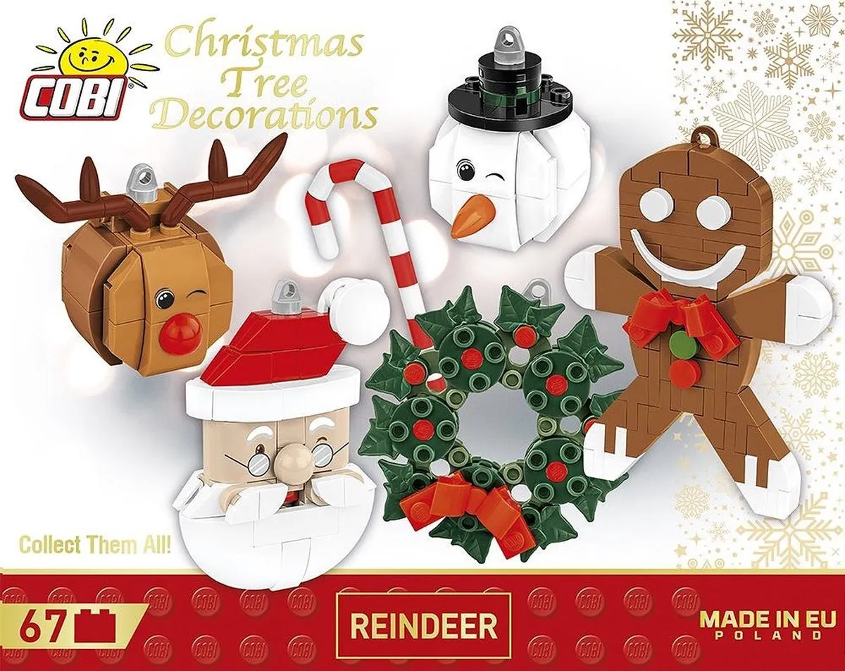 Cobi Kerstboomdecoratie Rendier met rode neus COBI-20014 - 67 Onderdelen