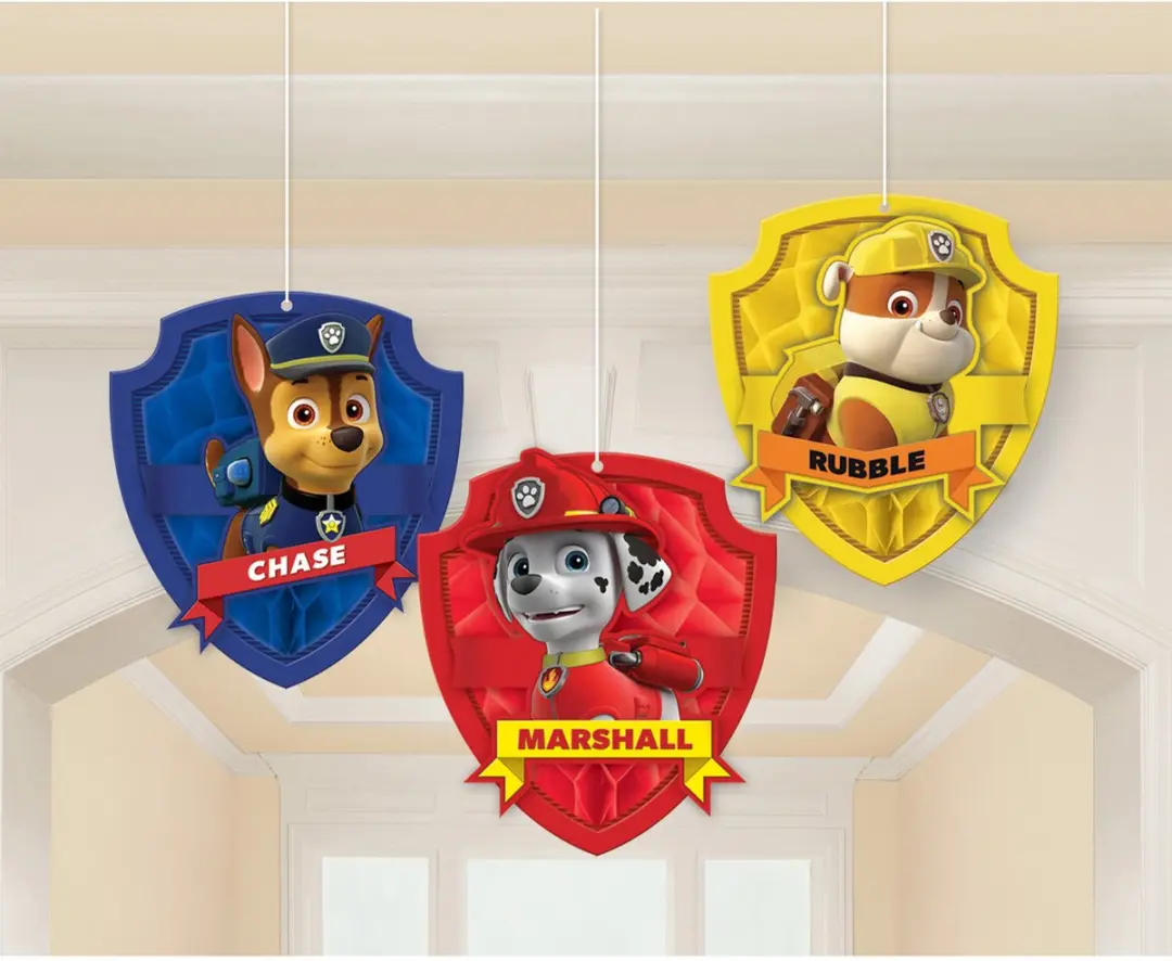 PAW Patrol Honeycomb Feestdecoratie 17cm - 3 Stuks - Multicolor