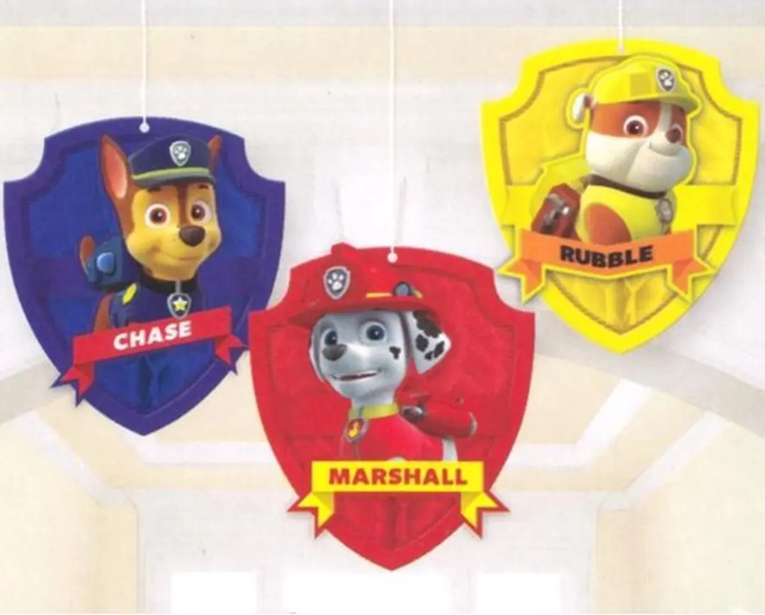 PAW Patrol Honeycomb Feestdecoratie 17cm - 3 Stuks - Multicolor