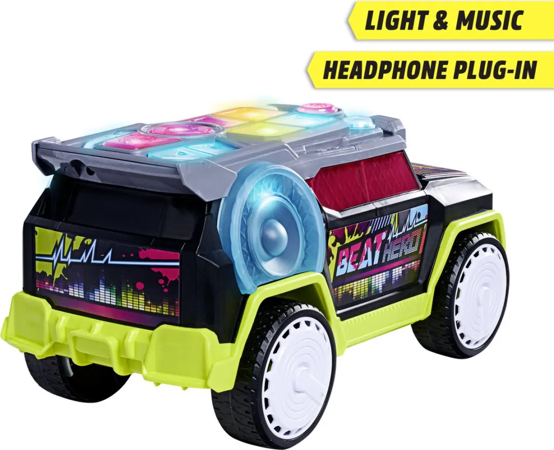Dickie Beat Hero Auto 33cm - Zwart/Paars/Blauw/Geel