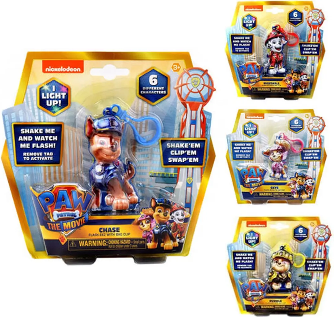 PAW Patrol Movie Flasheez Sleutelhanger - 6 Stuks