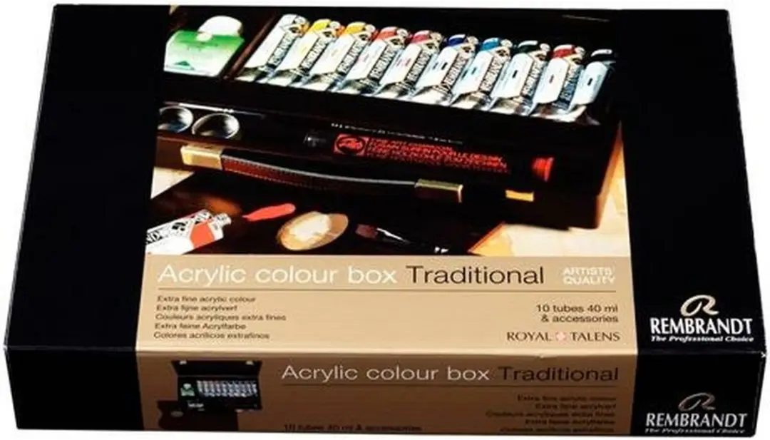 Royal Talens Rembrandt Acrylverf Schilderkist Traditional - 12 Kleuren 40ml