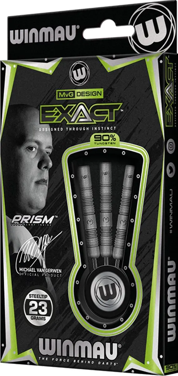Winmau Michael van Gerwen Exact 90% Dartpijlen - 3 Stuks - afbeelding 6 van 6