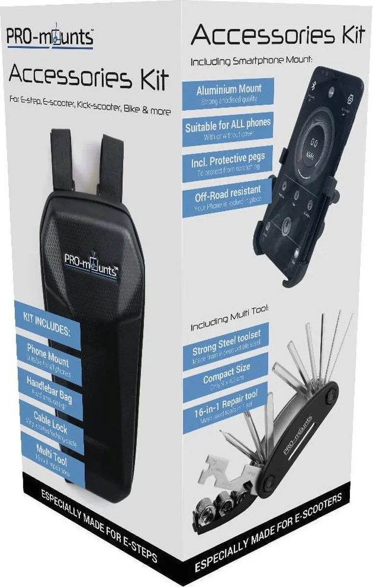 PRO-MOUNTS E-Step Accessoires Kit PRO2223KT - 4 Stuks - Zwart