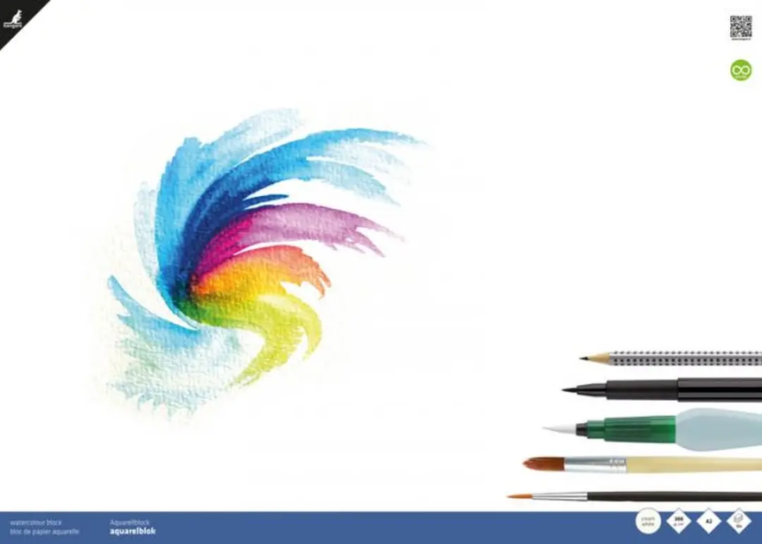 Kangaro Aquarelpapier A2 300g - 12 Vel - Roomwit - afbeelding 6 van 6