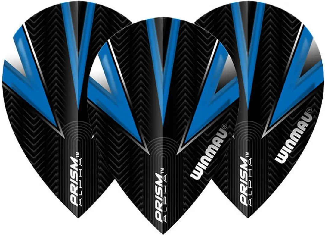 Winmau Prism Alpha Pear Dart Flights - Blauw/Zwart - 3 Stuks