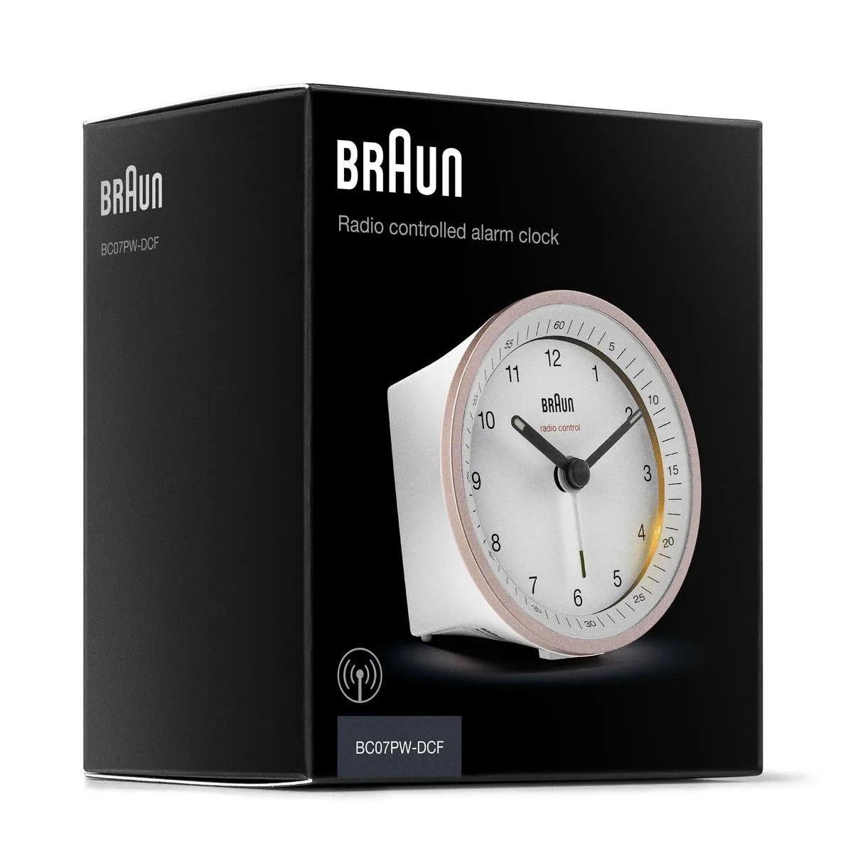 Braun BC07PW-DCF Wekker - Analoog Radiogestuurd 8cm - Wit Roze
