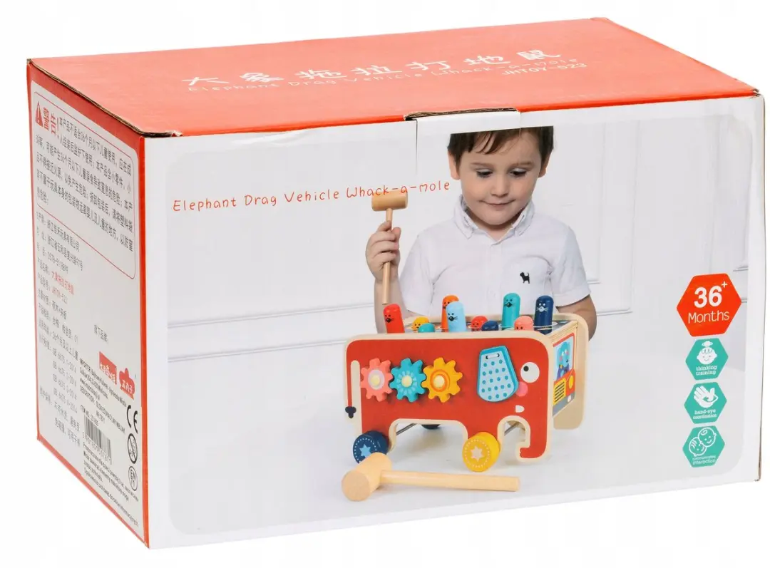 BK Montessori Houten Kubus Slaande Olifant 7871 - Multicolor - afbeelding 6 van 6