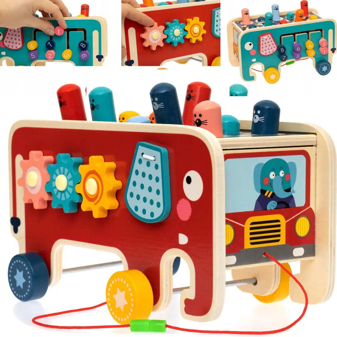BK Montessori Houten Kubus Slaande Olifant 7871