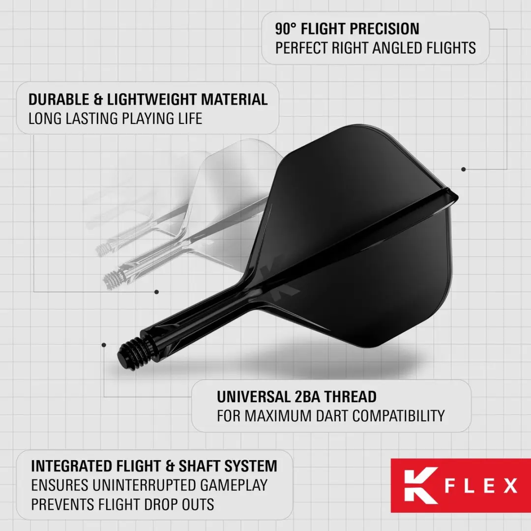 Target K-Flex Black NO2 Dart Flights - Medium - afbeelding 6 van 6