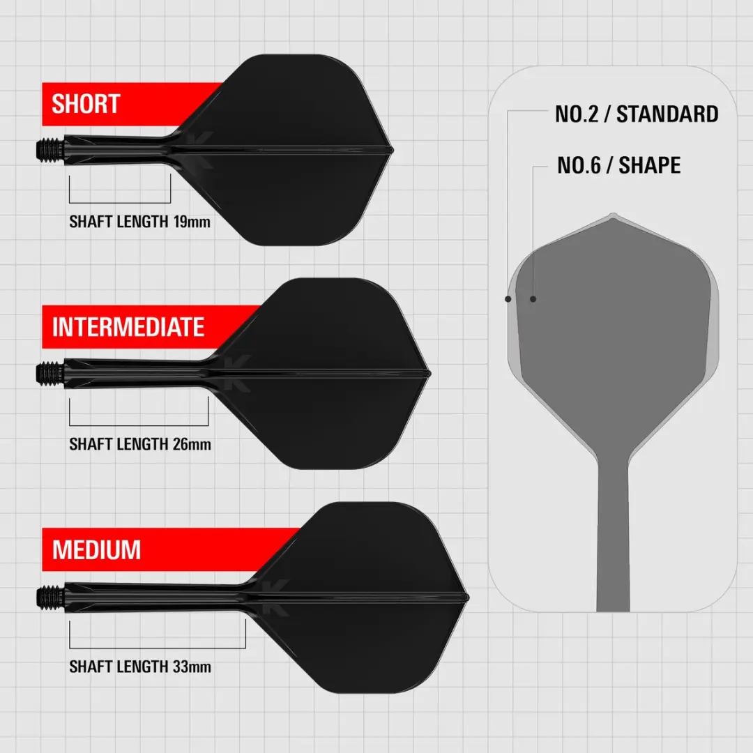 Target K-Flex Black NO2 Dart Flights - Medium