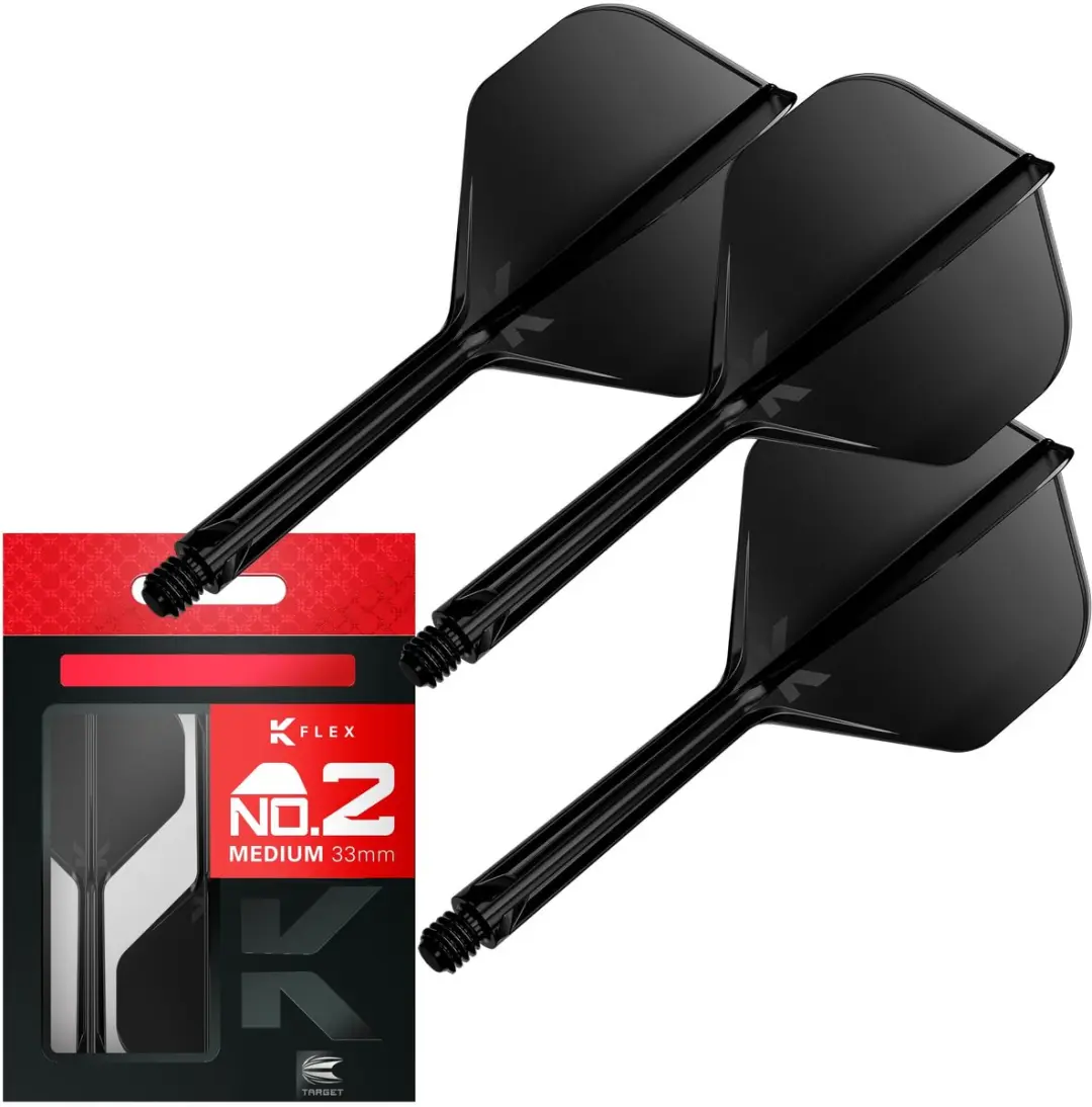 Target K-Flex Black NO2 Dart Flights - Medium