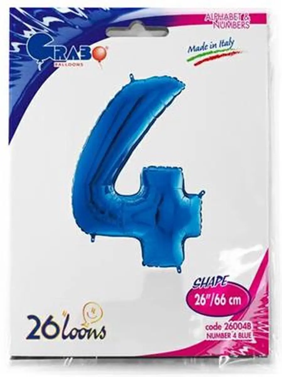 Grabo Cijferballon nr. 4 - Blauw
