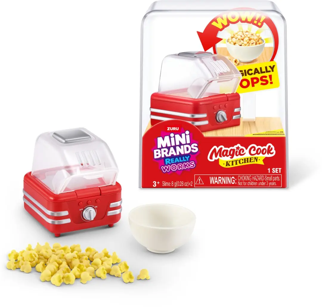 ZURU Mini Brands Magic Cook Kitchen Capsule Popcorn Machine 77789H-US