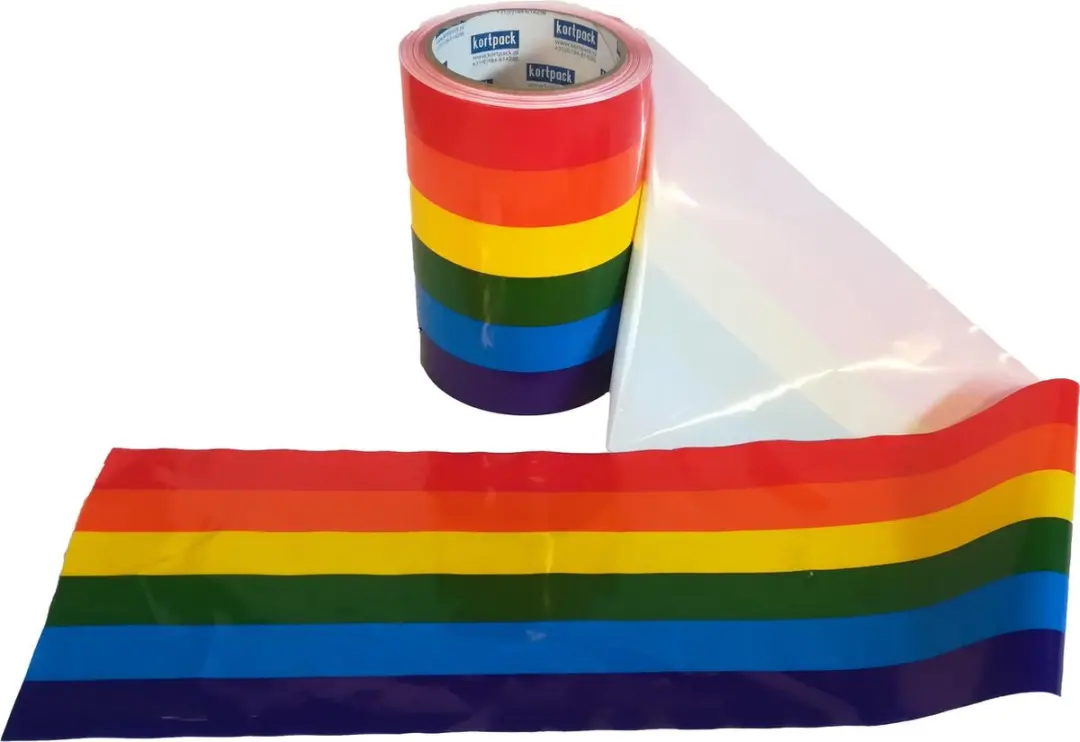 Kortpack Regenboogvlag Afzetlint 150mm x 50m