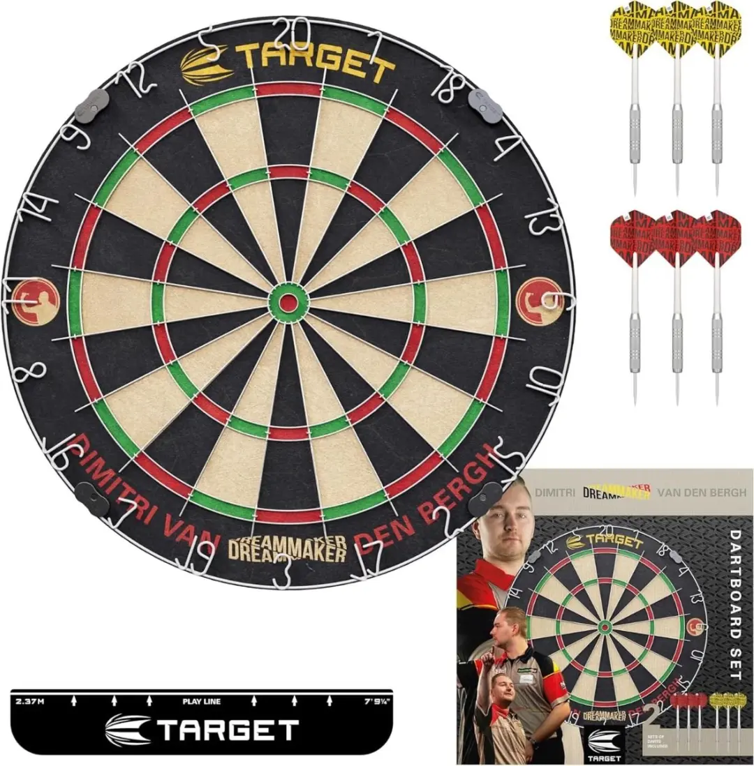 Target Darts Afrikaans Sisal Dartbord Set - 58cm - 6x Messing Pijlen 17g