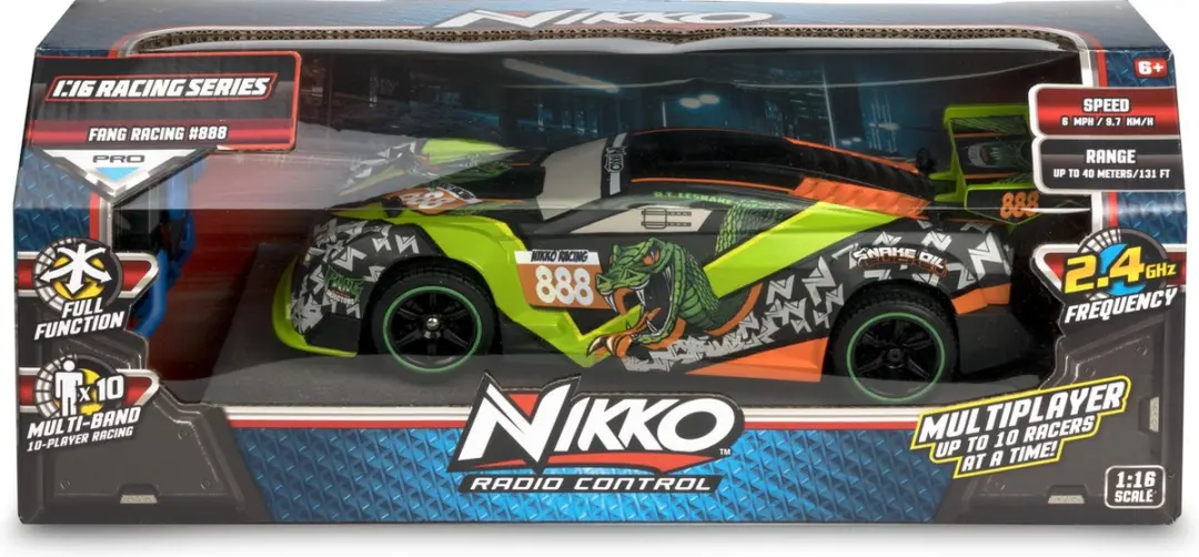 NIKKO Fang Racing RC Raceauto 1:16 - 14 km/u - 5x Penlite