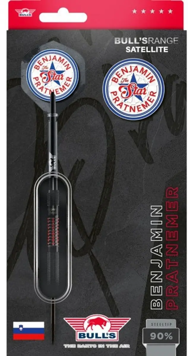 Bull's Benjamin Pratnemer 90% Dartpijlen - 3 Stuks - Rood/Zwart