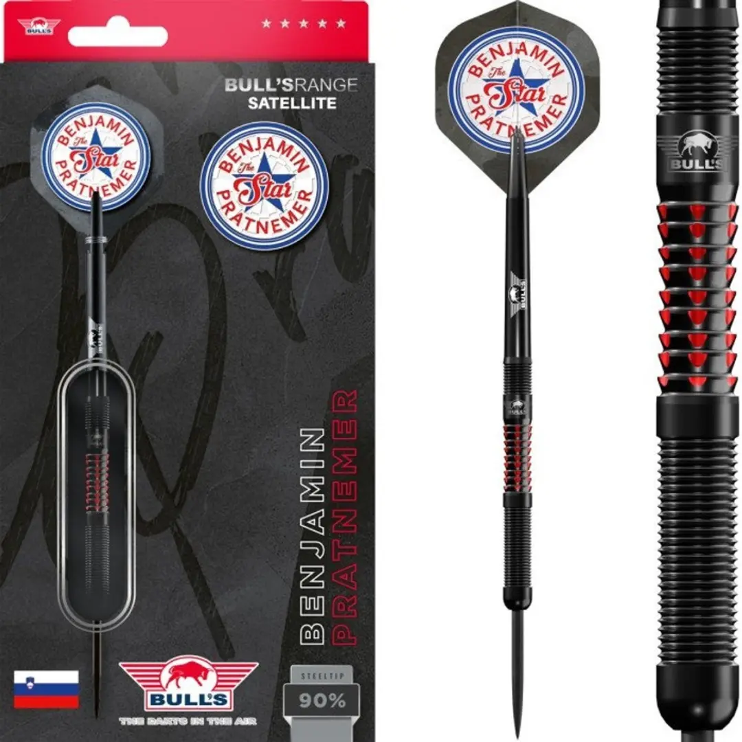 Bull's Benjamin Pratnemer 90% Dartpijlen - 3 Stuks - Rood/Zwart - afbeelding 6 van 6