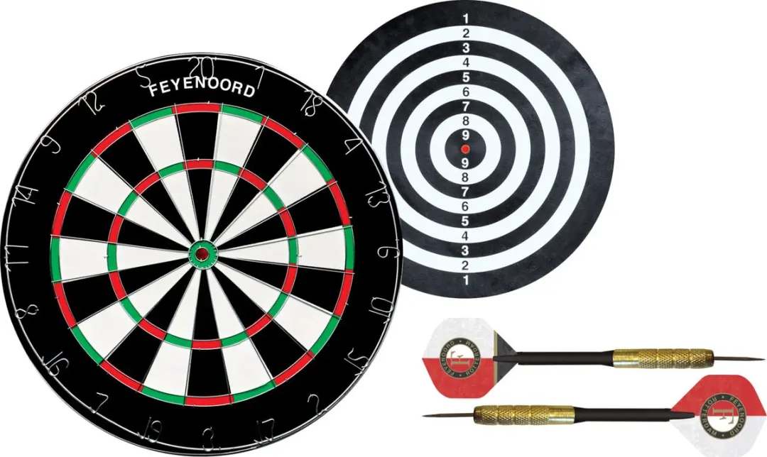 XQMax Feyenoord Flocked Dartbord 45cm - 6 Pijlen