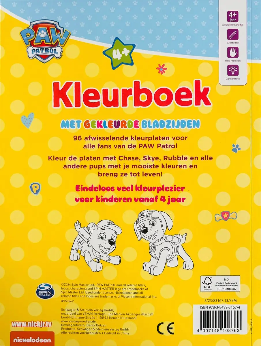 PAW Patrol Kleurboek Multicolor - 96 Pagina's