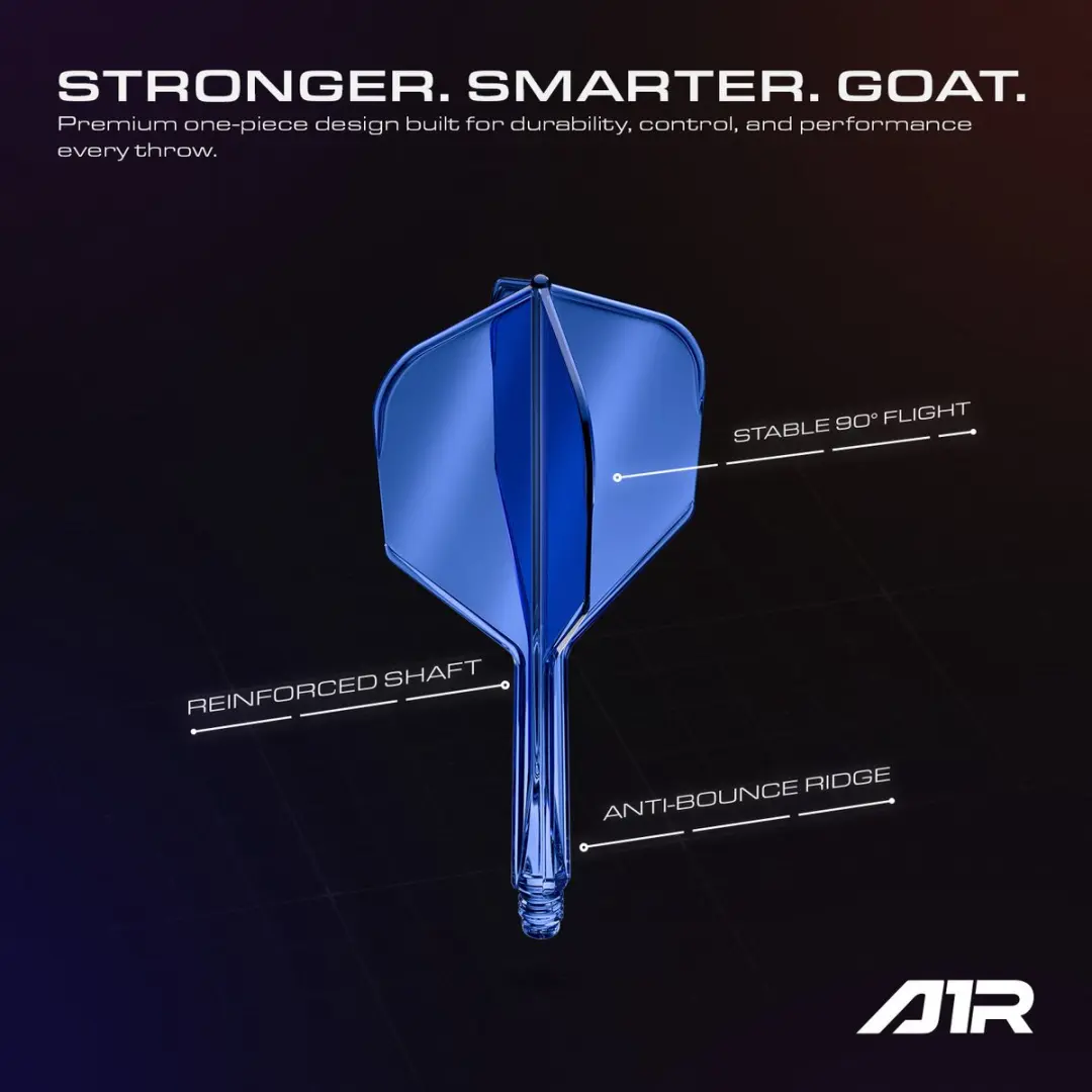 goat Air Blue Clear NO6 Dart Flights - 3 Stuks