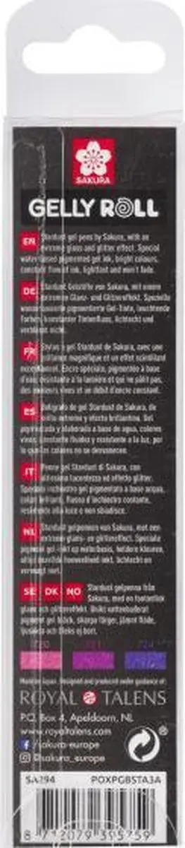Sakura Gelly Roll Stardust Pen Set - 3 Stuks - Paars/Rozerood/Rozepink