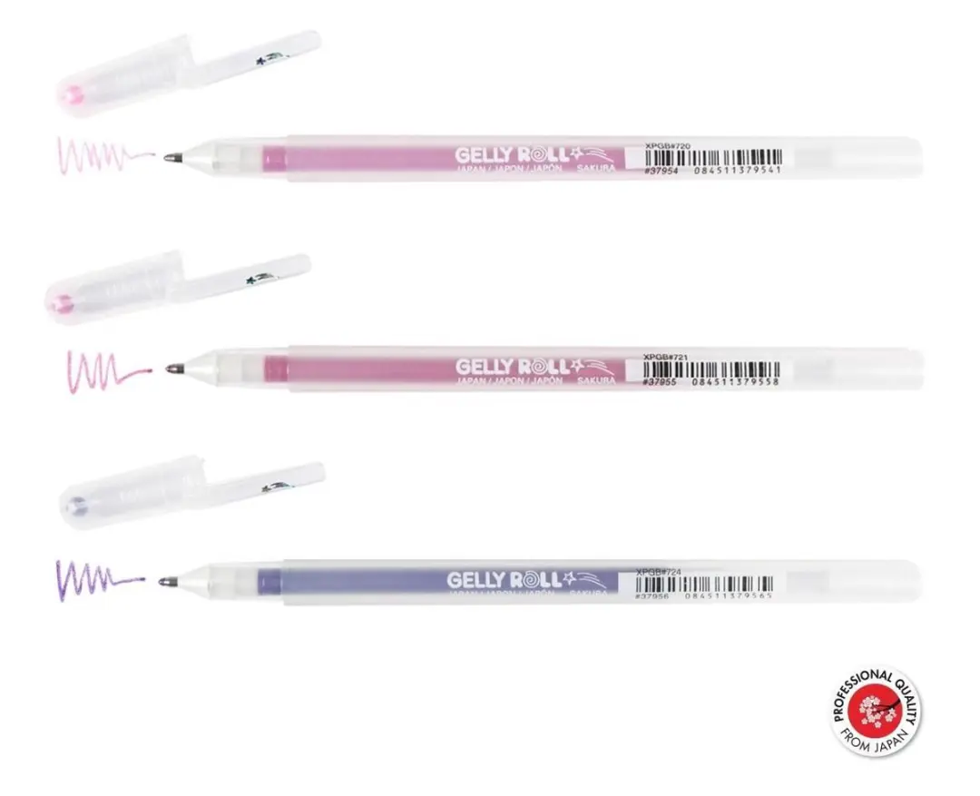 Sakura Gelly Roll Stardust Pen Set - 3 Stuks - Paars/Rozerood/Rozepink