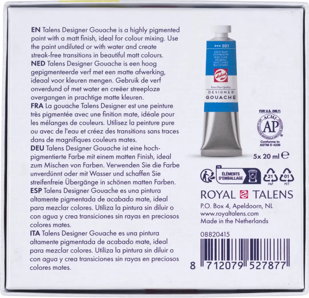Talens Gouache Extra Fijn Mengset 250ml - Multicolor