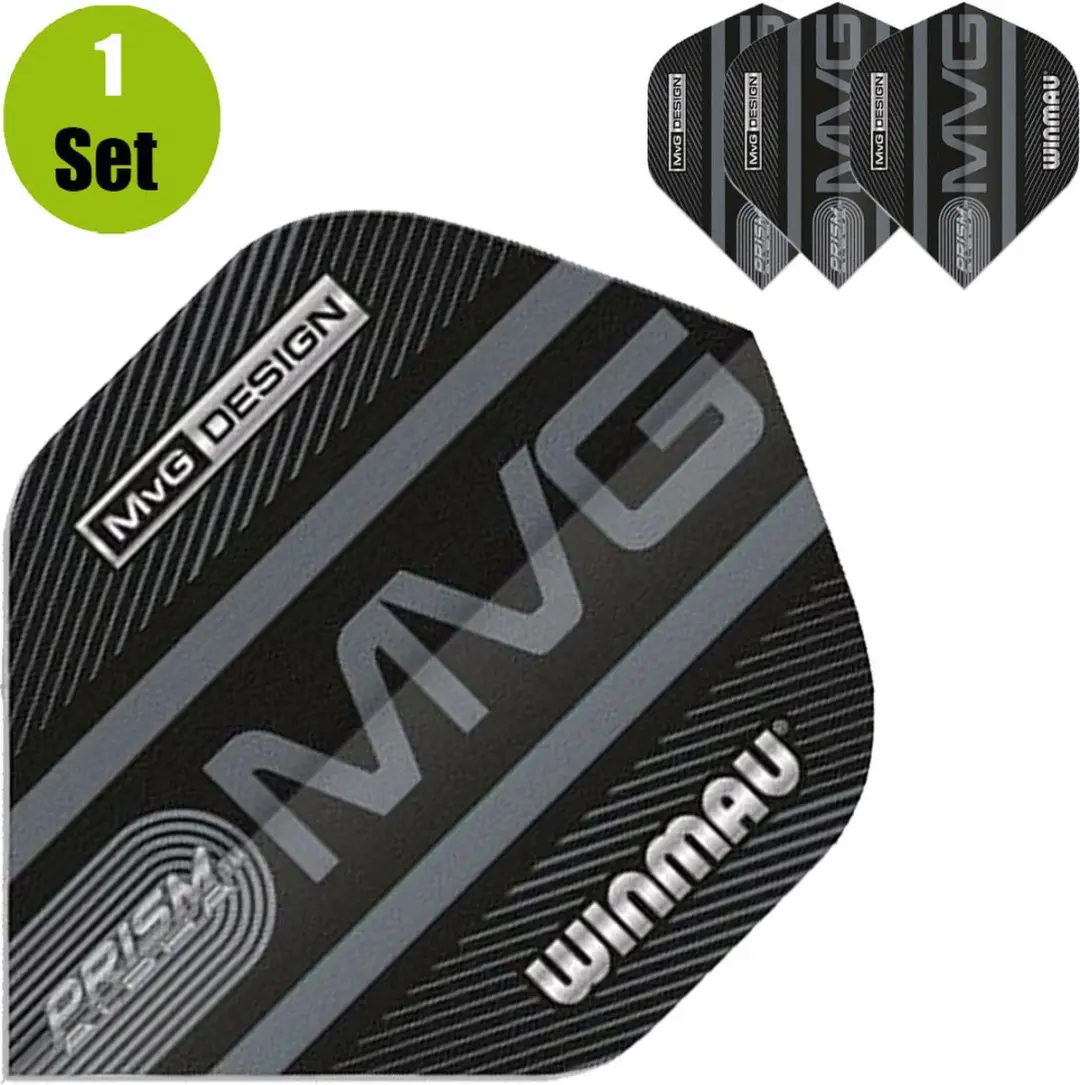 Winmau Prism Alpha Black MVG Dart Flights - 3 Stuks